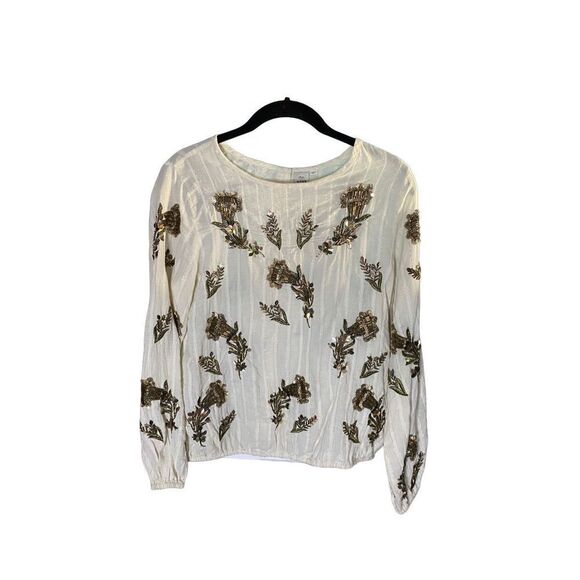 Anthropologie seen worn kept facet blouse Sequin and Beaded size XS - Picture 5 of 8